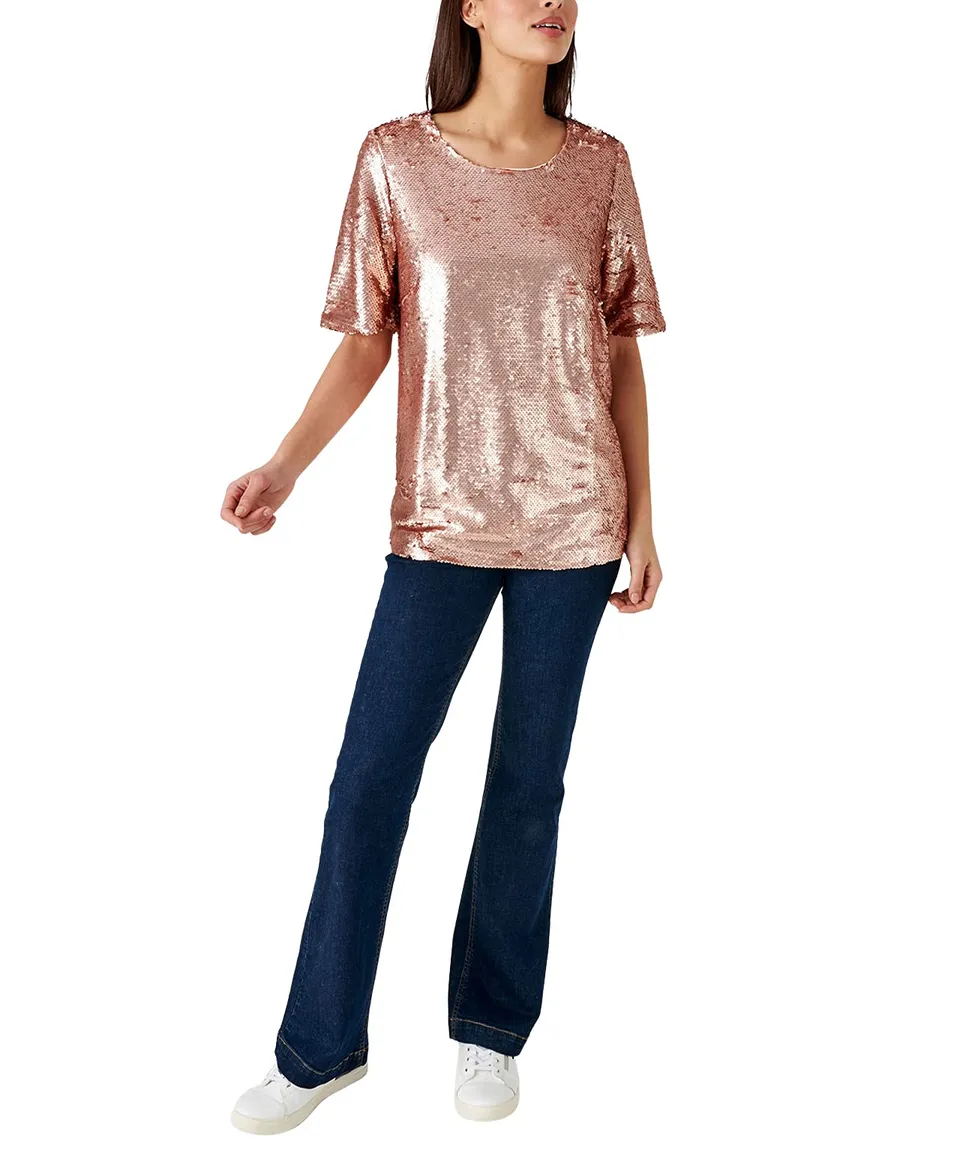 Damart Prêt-à-porter camicetta con paillettes donna