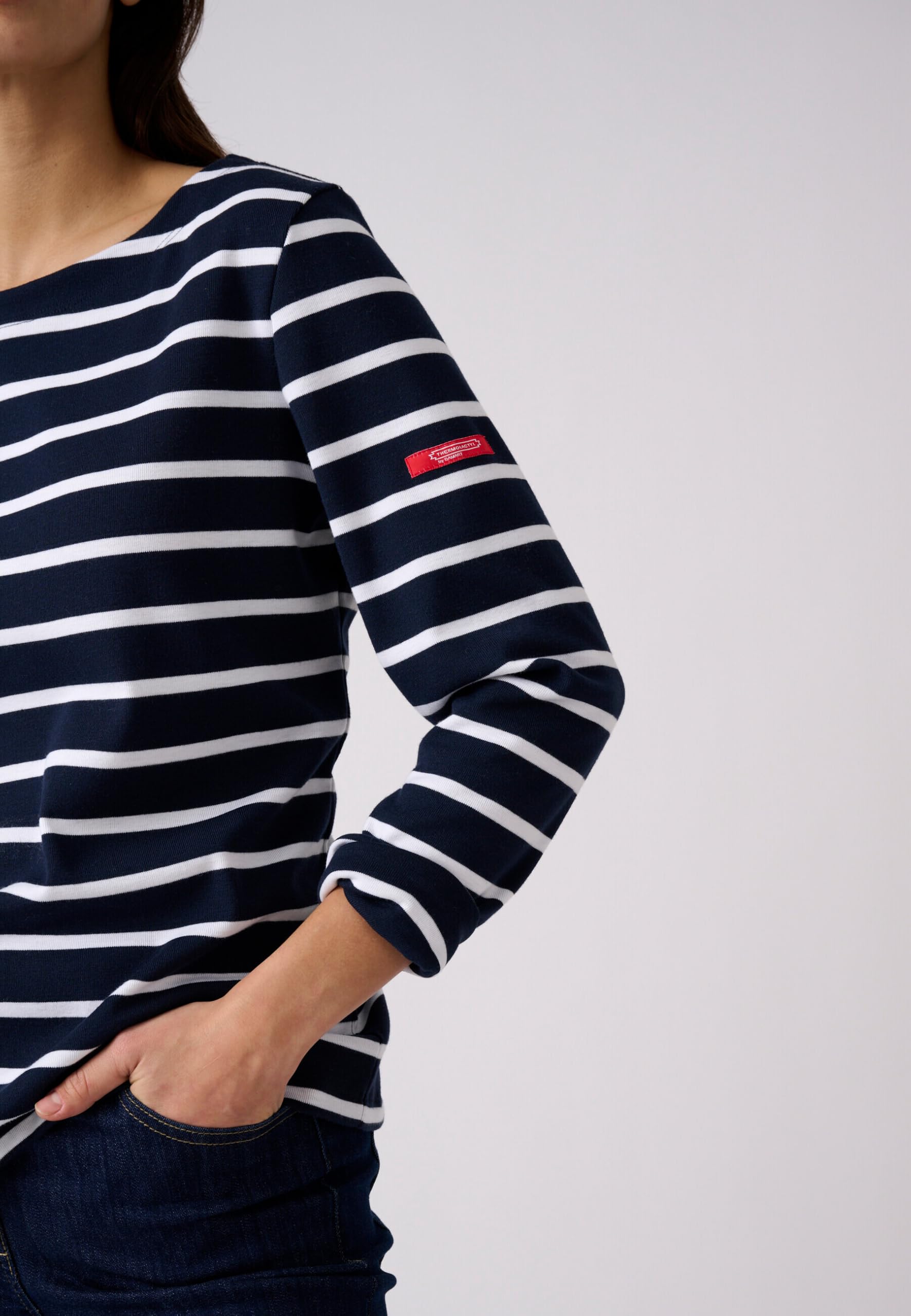 Damart Thermolactyl marinara donna blu marino a righe