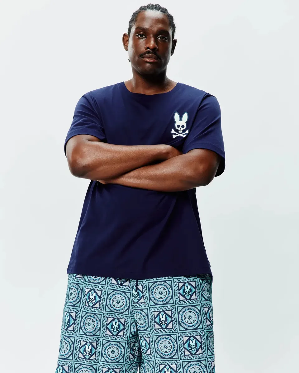 Psycho Bunny Big & Tall Big and Tall Frank Back Graphic Tee blu