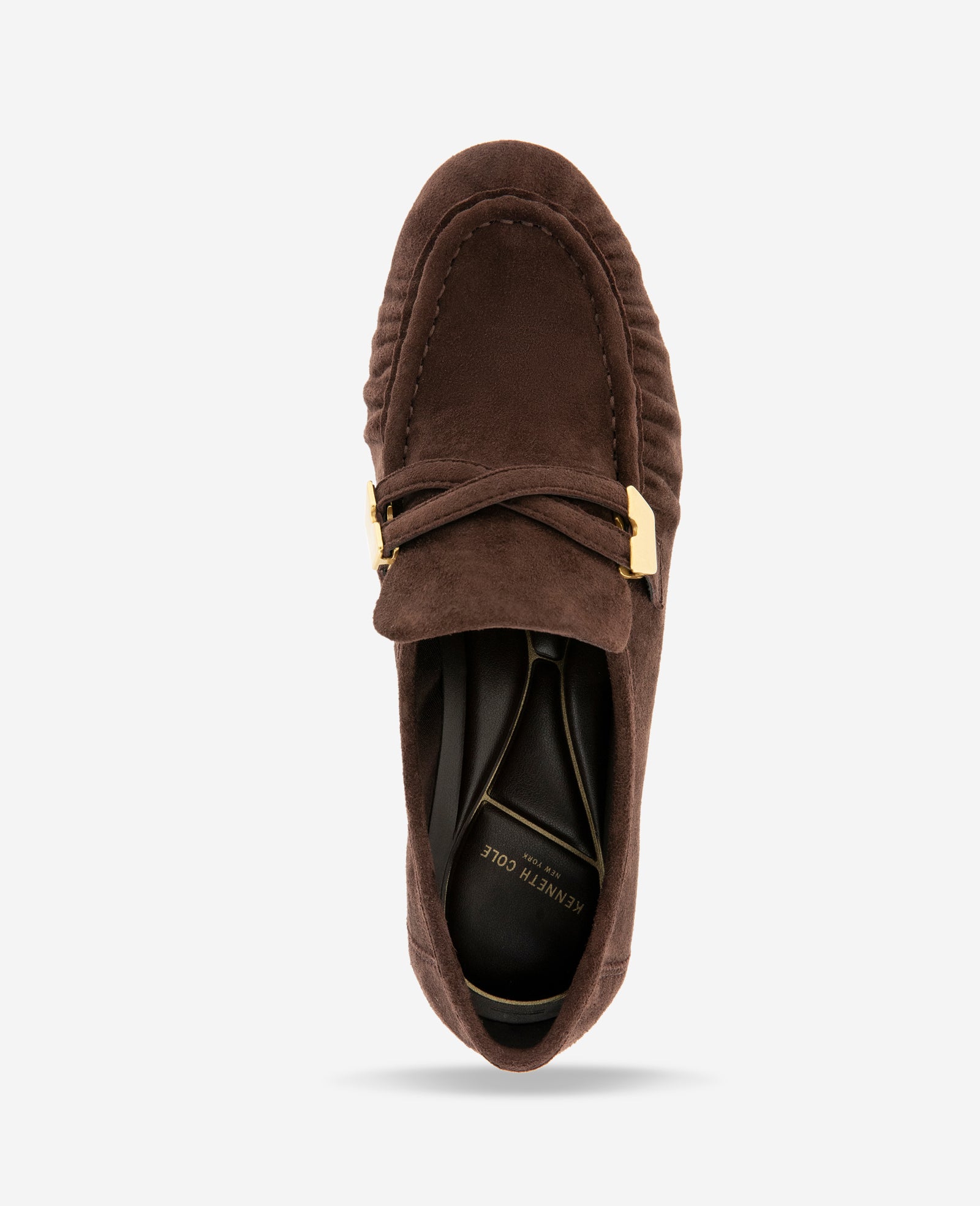 Kenneth Cole Reaction Remi Suede Pleated Toe loafer marrone in camoscio