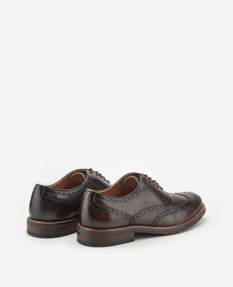 Kenneth Cole Reaction Shoes REACTION Lance Wingtip Brogue Oxford scarpe Dark Brown