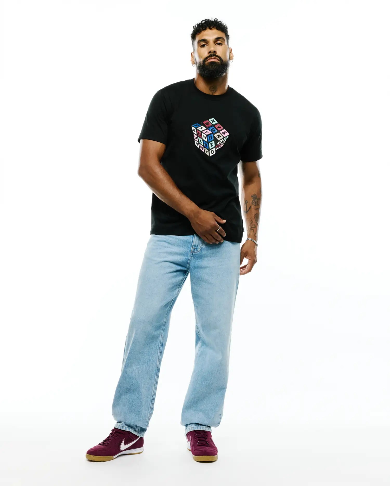Psycho Bunny Men's Tees Men's Eddy Graphic Tee maglietta nera