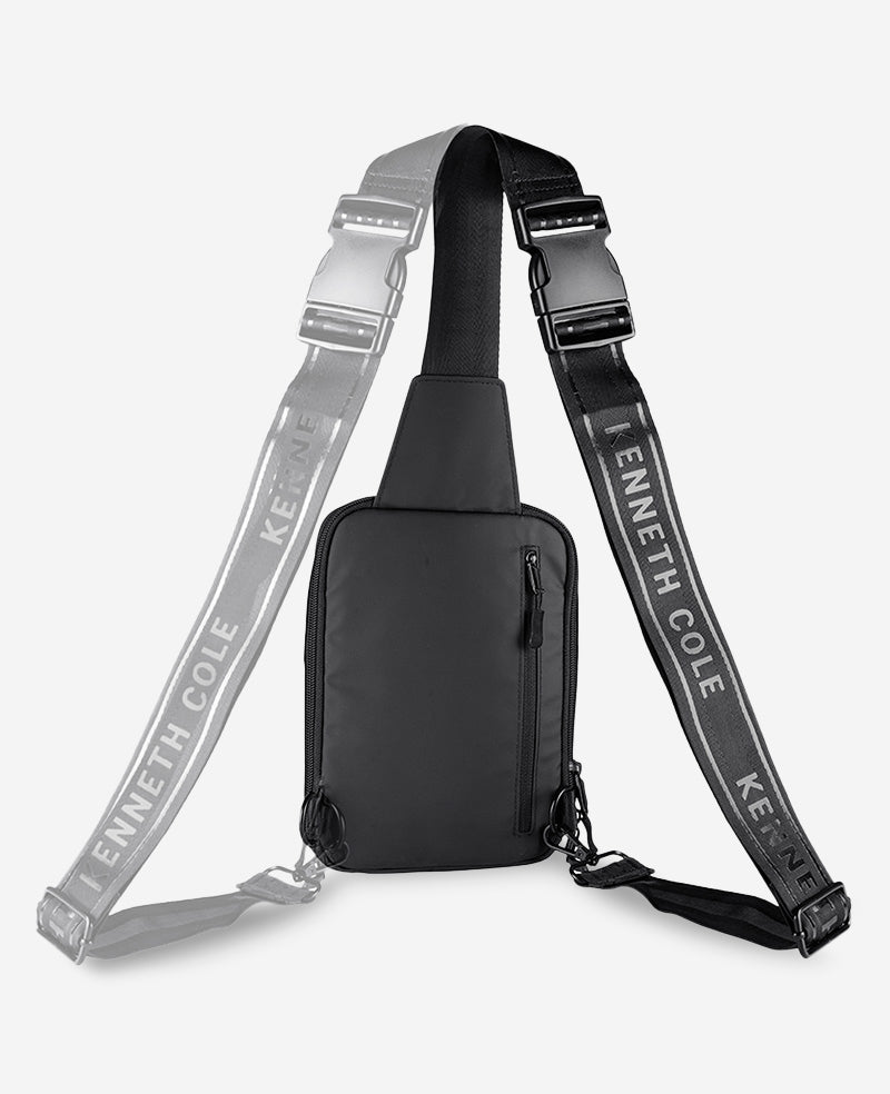 Kenneth Cole Reaction Bags Ryder Crossbody Belt Bag Marsupio Nero Organizzato