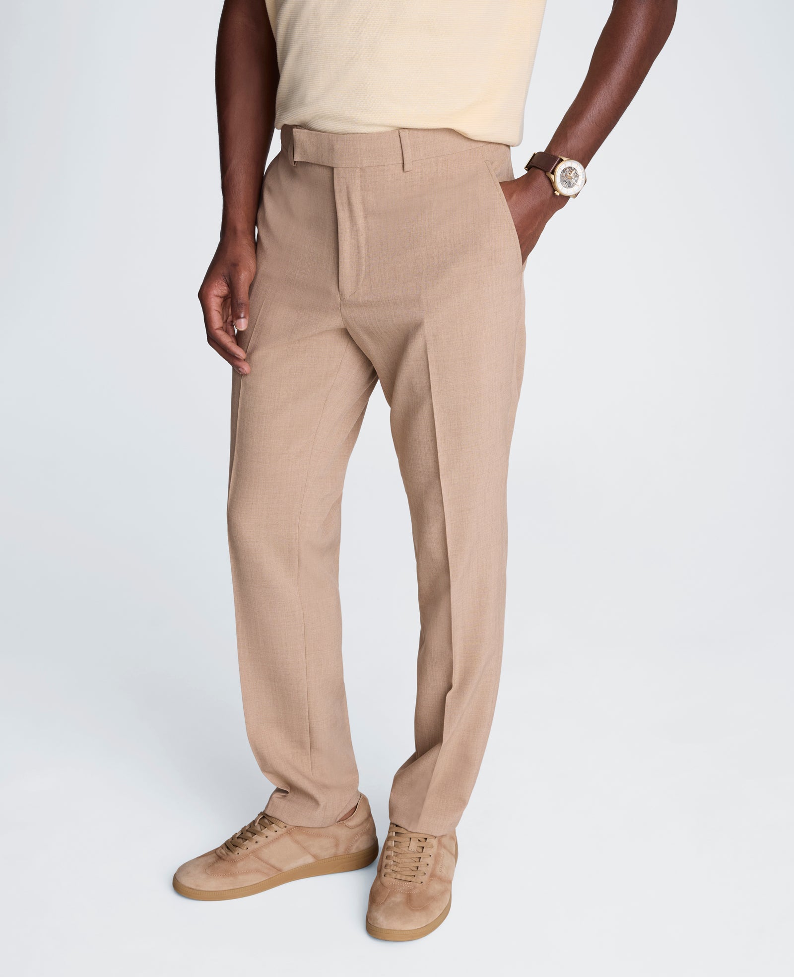 Kenneth Cole Reaction Clothing Ready Flex Slim Fit Nested Suit completo slim beige