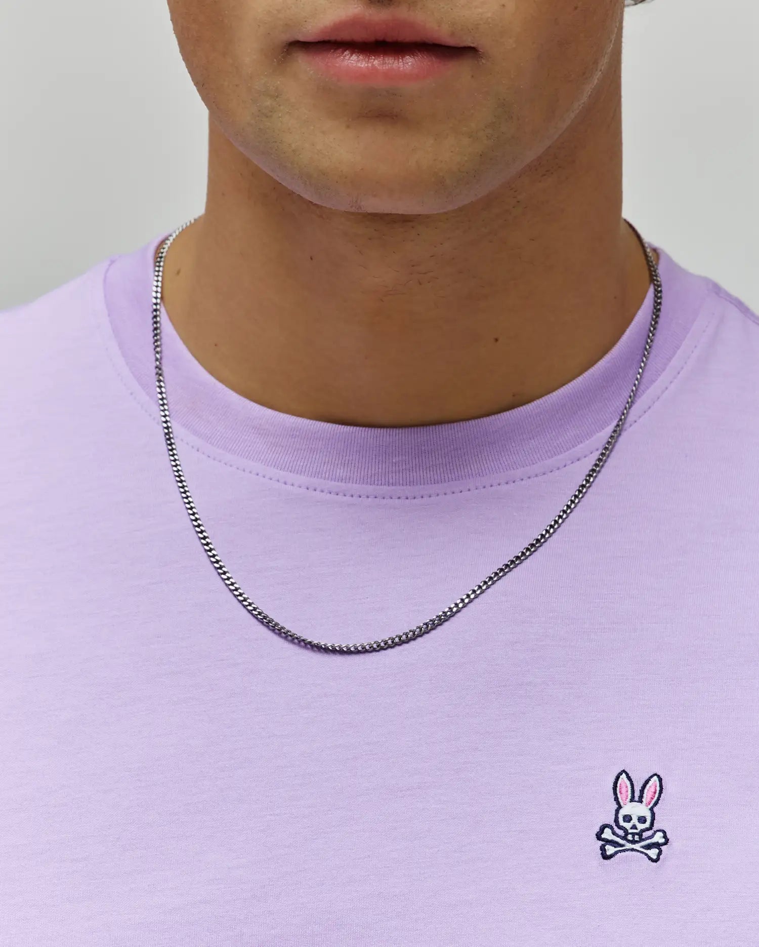 Psycho Bunny Men's Tees Classic Crew Neck Tee B6U014F200 maglietta lavanda cotone Pima