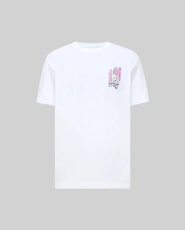 Psycho Bunny Men's Tees MENS SKULL BUNNY GRAPHIC TEE - MT0200330 T-shirt bianca Pima