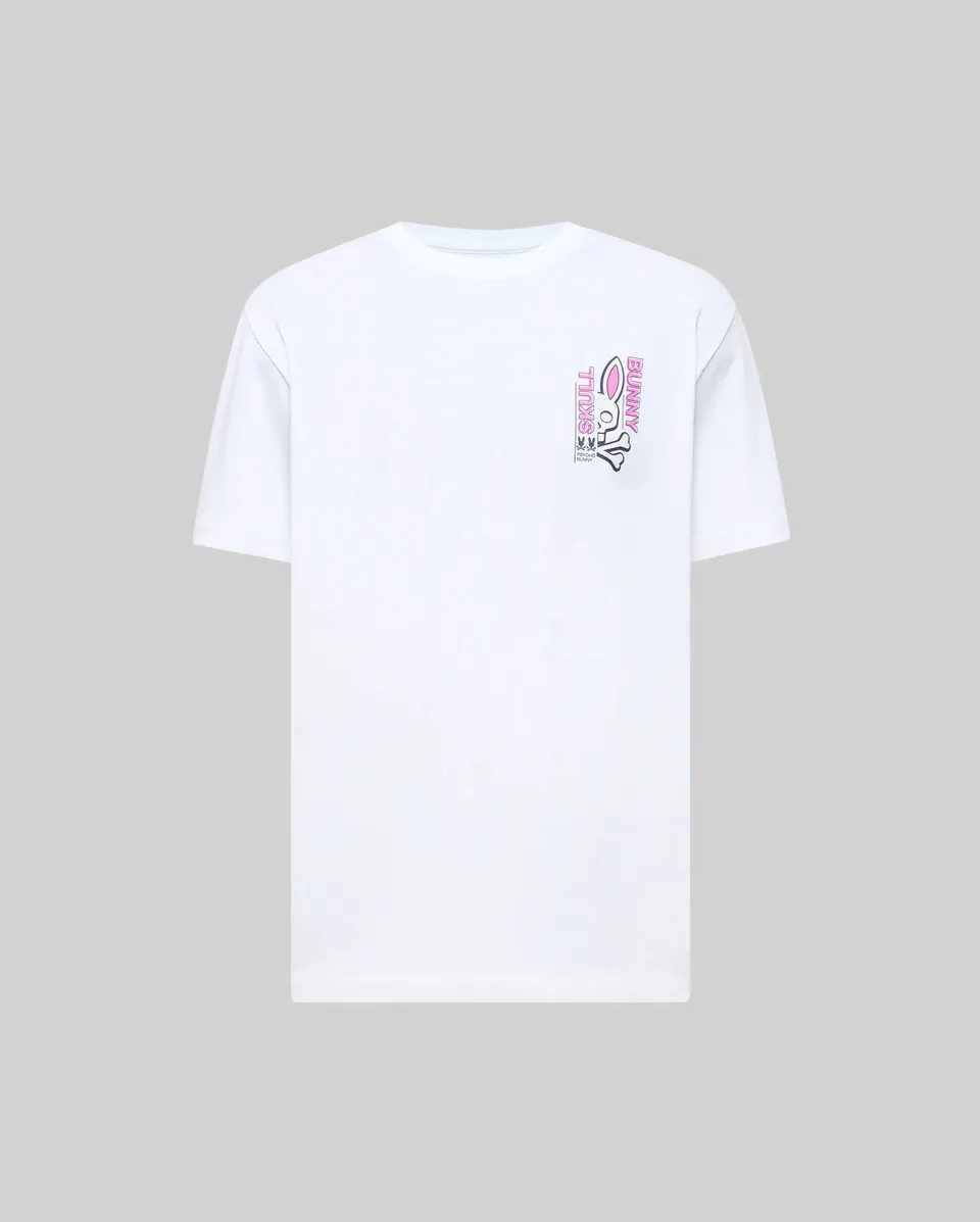 Psycho Bunny Men's Tees MENS SKULL BUNNY GRAPHIC TEE - MT0200330 T-shirt bianca Pima