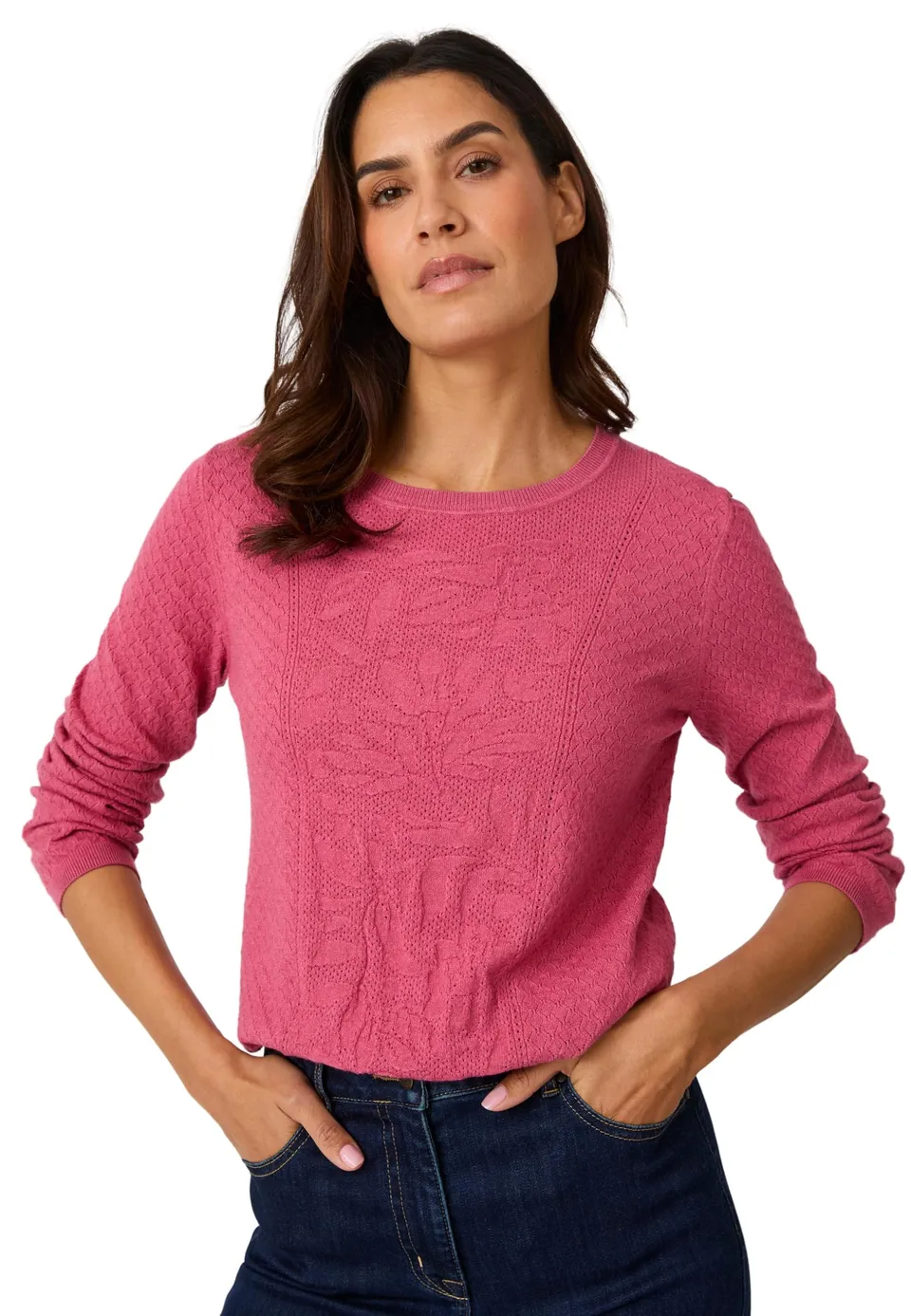 Damart Prêt-à-porter maglione donna rosa 38-40 in viscosa