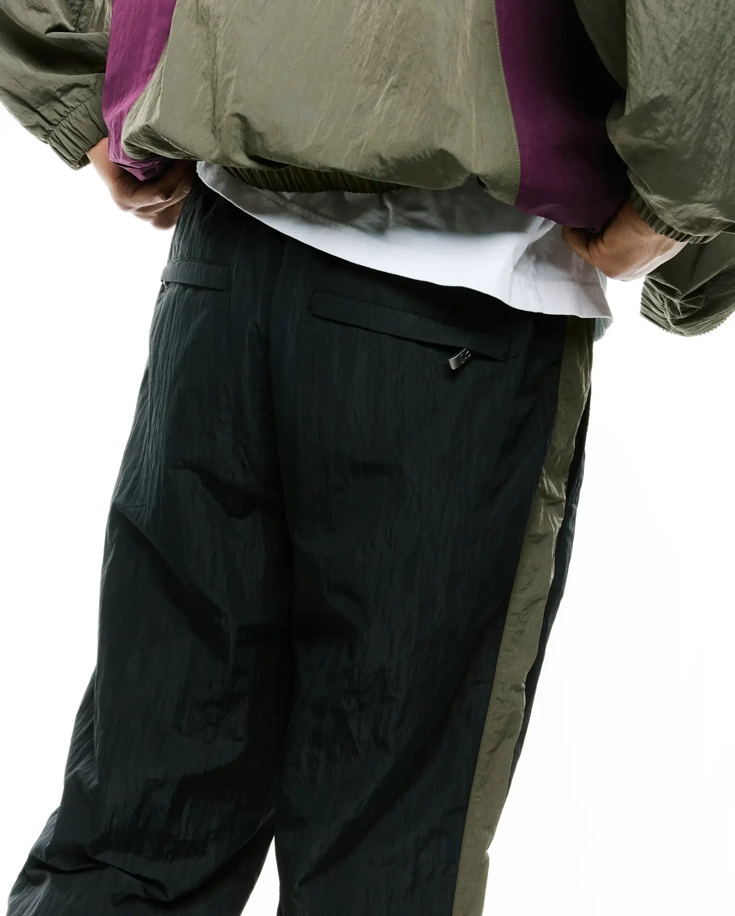 Psycho Bunny Men's Pants Alder Nylon Colorblock Pants pantaloni neri