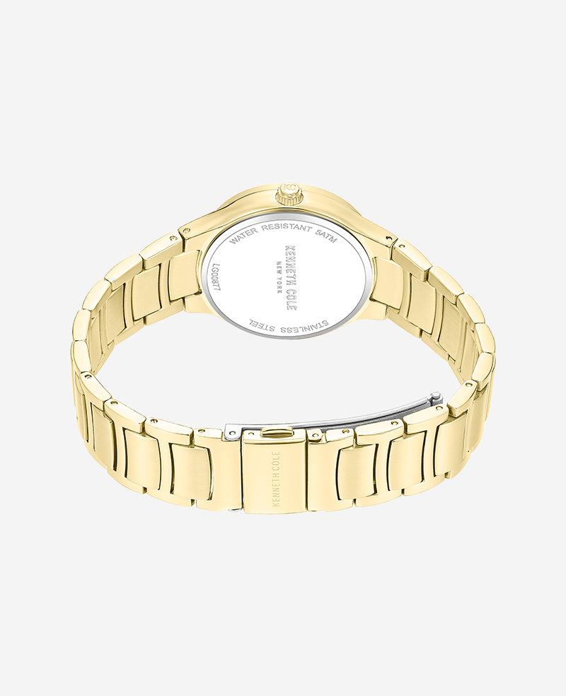 Kenneth Cole Reaction Watches Classic Gold Tone Bracelet Watch orologio dorato