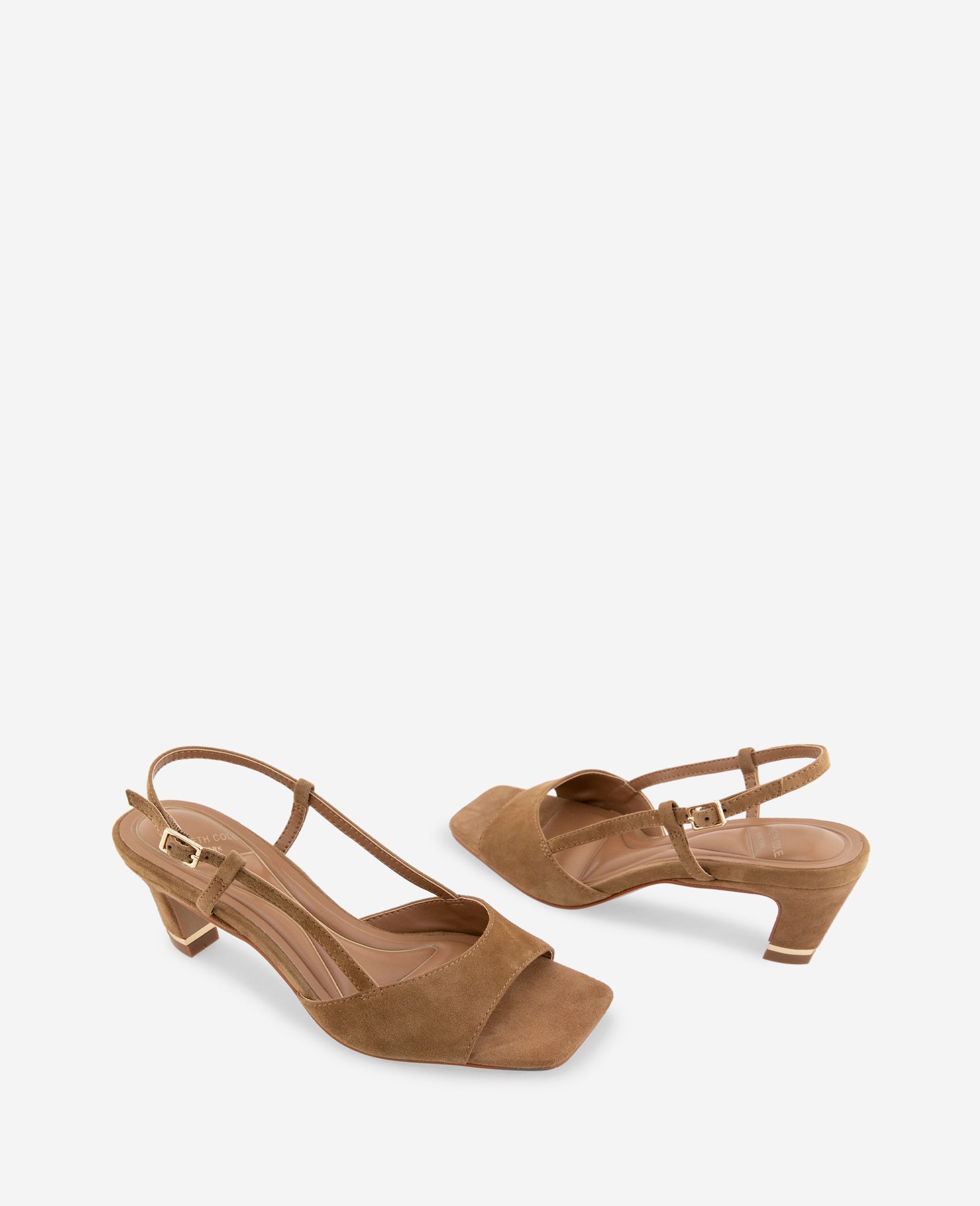 Kenneth Cole Reaction Shoes Anna Suede Open Toe Slingback Sandal sandalo marrone scamosciato