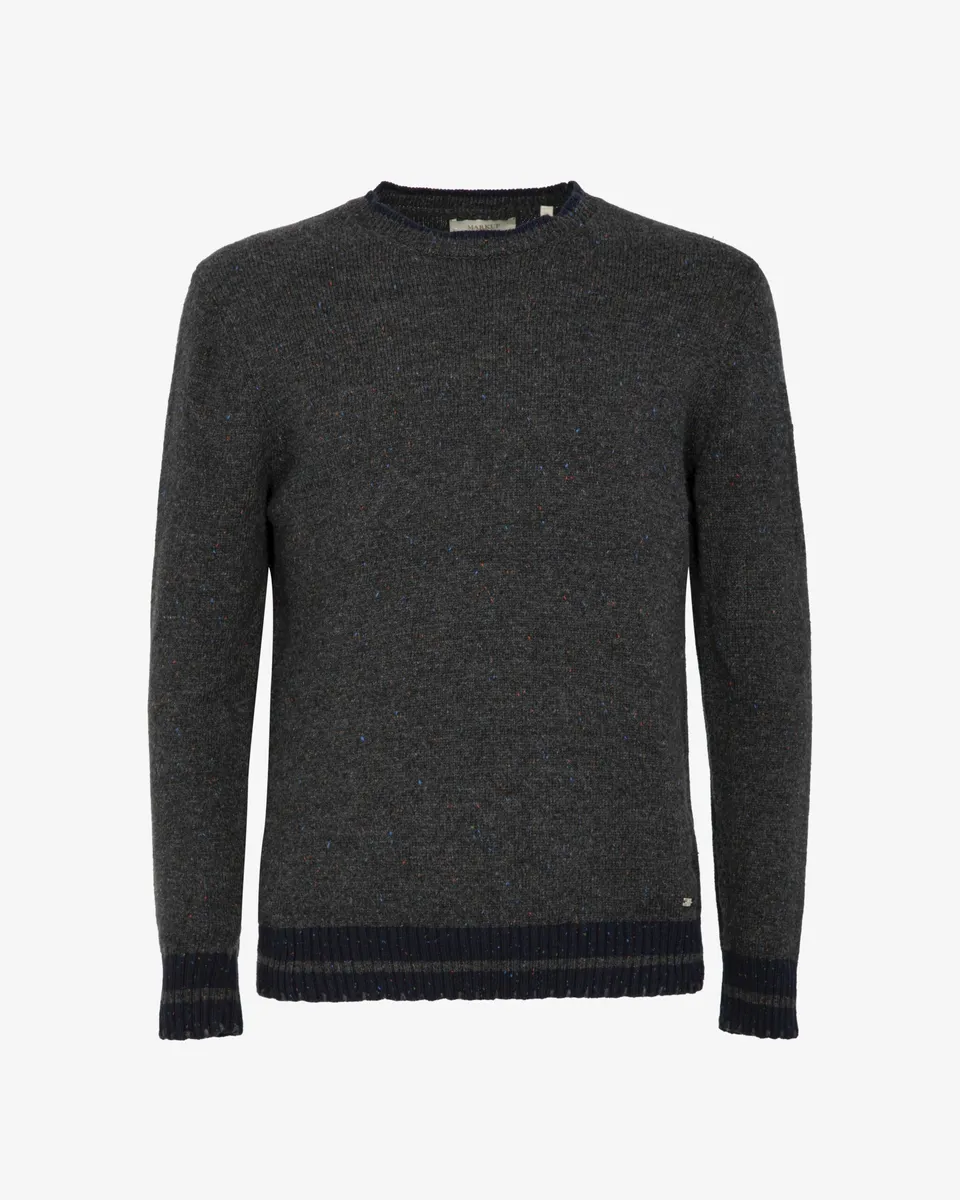 Markup Uomo Maglieria Girocollo bottonato con contrasti maglia