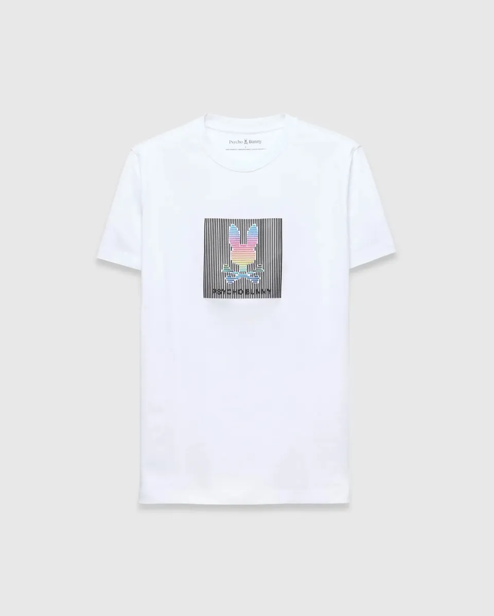 Psycho Bunny Men's Tees Langston Graphic Tee MT0200321 t-shirt bianca