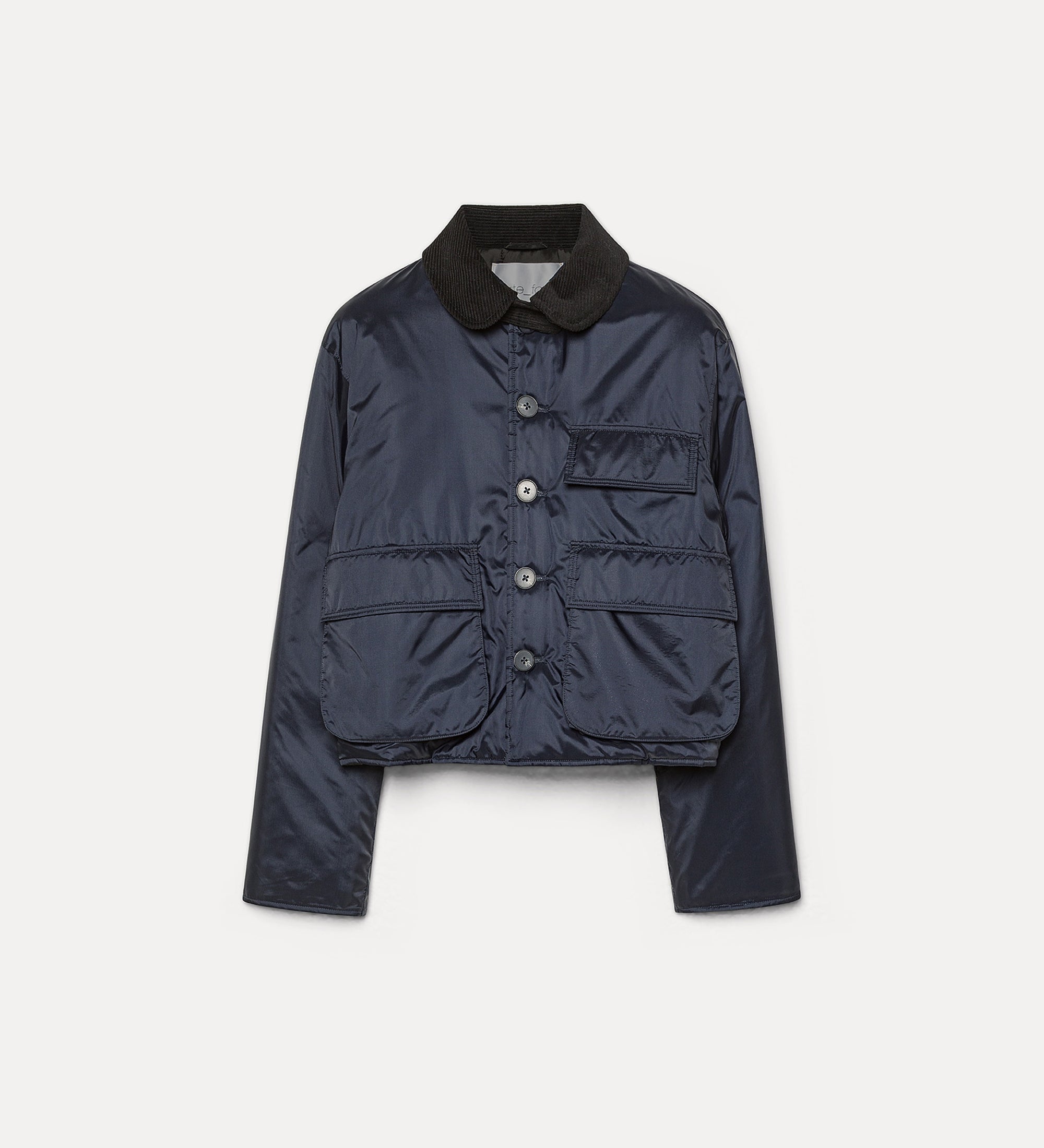 Forte giacca British cropped in nylon nera