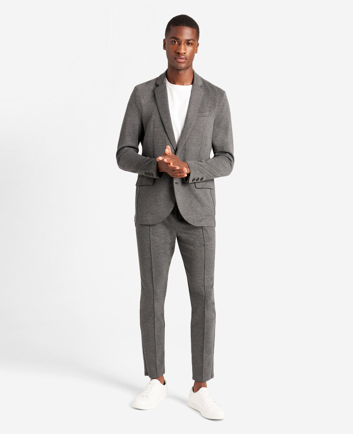 Kenneth Cole Reaction Knit Tailored giacca nera melange elasticizzata