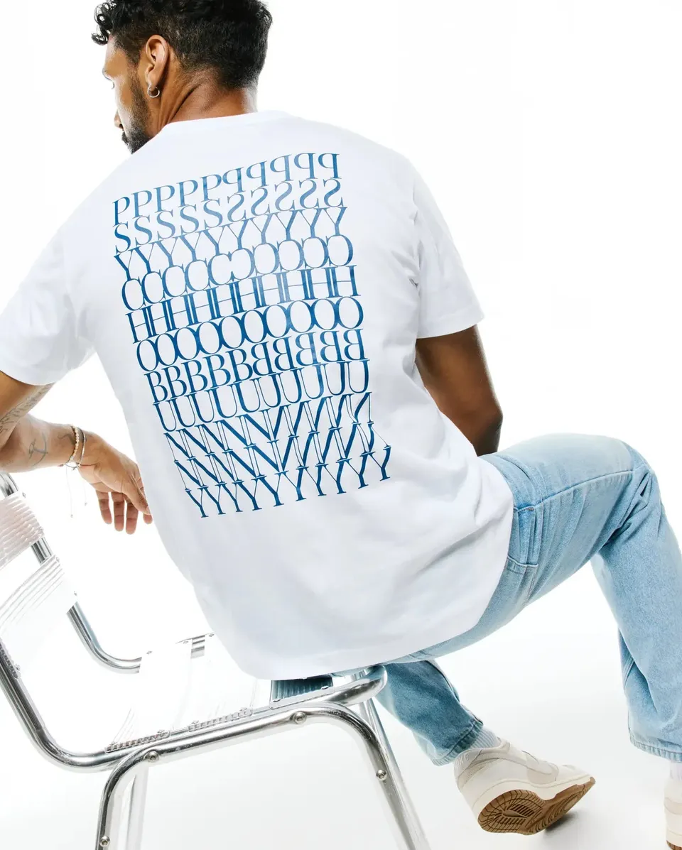 Psycho Bunny Men's Tees Mens Piers Pima Cotton Back Graphic Tee MT0200366 maglietta bianca