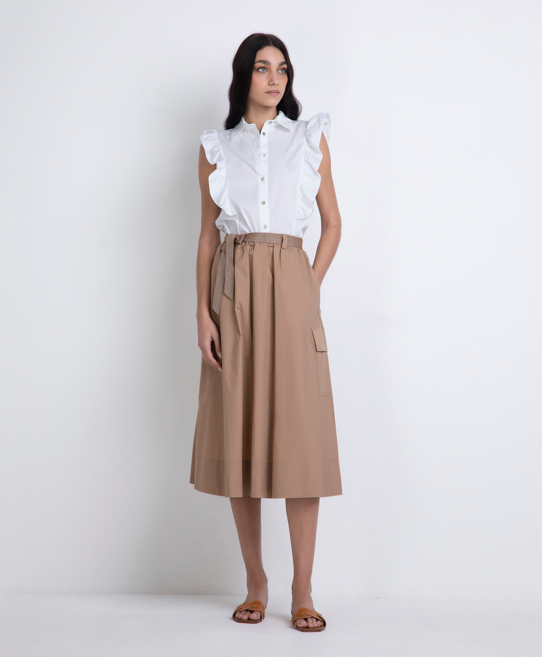 Markup Donna Camicie & Bluse Camicia smanicata con ruches