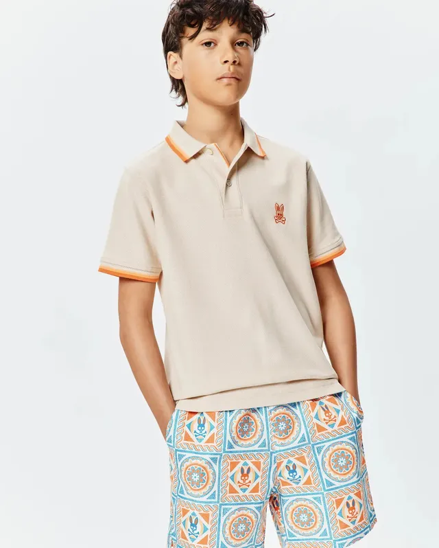 Psycho Bunny Kids Polo Shirts KIDS HOLDEN PIQUE POLO polo beige 254 cotone Pima