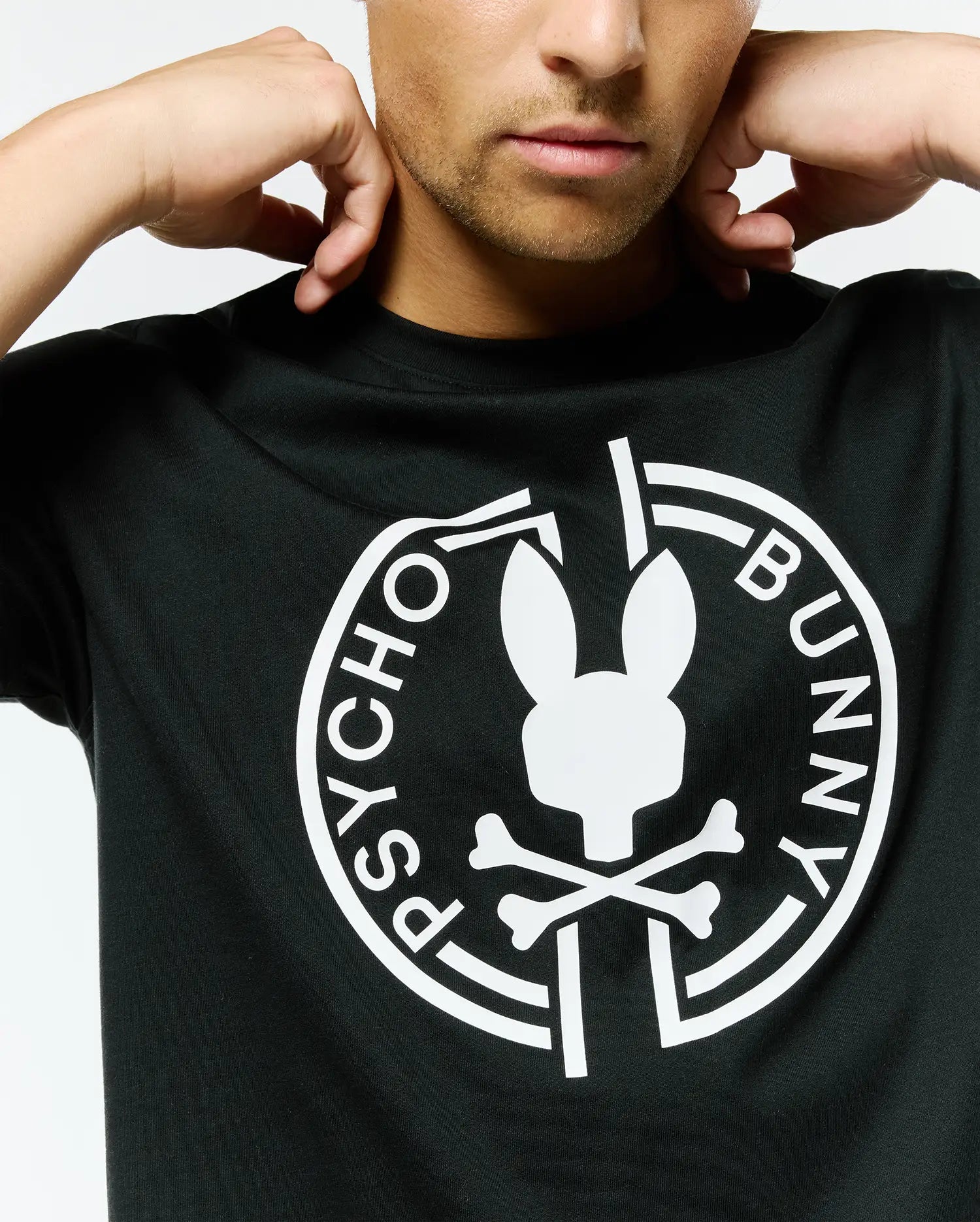 Psycho Bunny Men's Tees MENS SANTA FE GRAPHIC TEE - MT0200611 t-shirt nera cotone