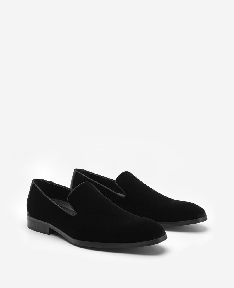 Kenneth Cole Reaction Harry2 Velvet Venetian Loafer mocassini neri in velluto