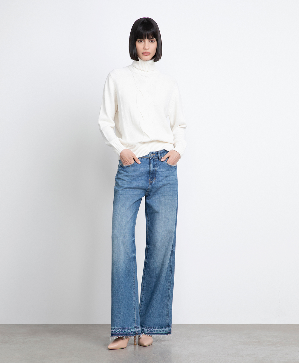 Markup Donna Maglieria Dolcevita treccia