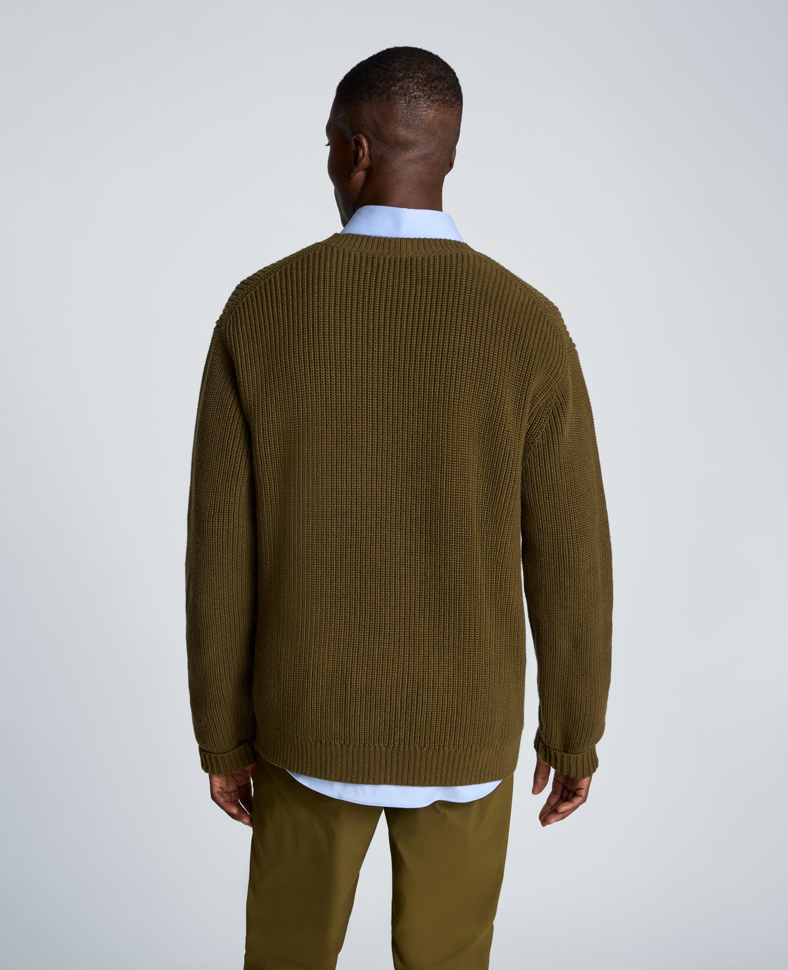 Kenneth Cole Reaction Clothing Chunky Oversized Sweater maglione verde oliva S/M-L