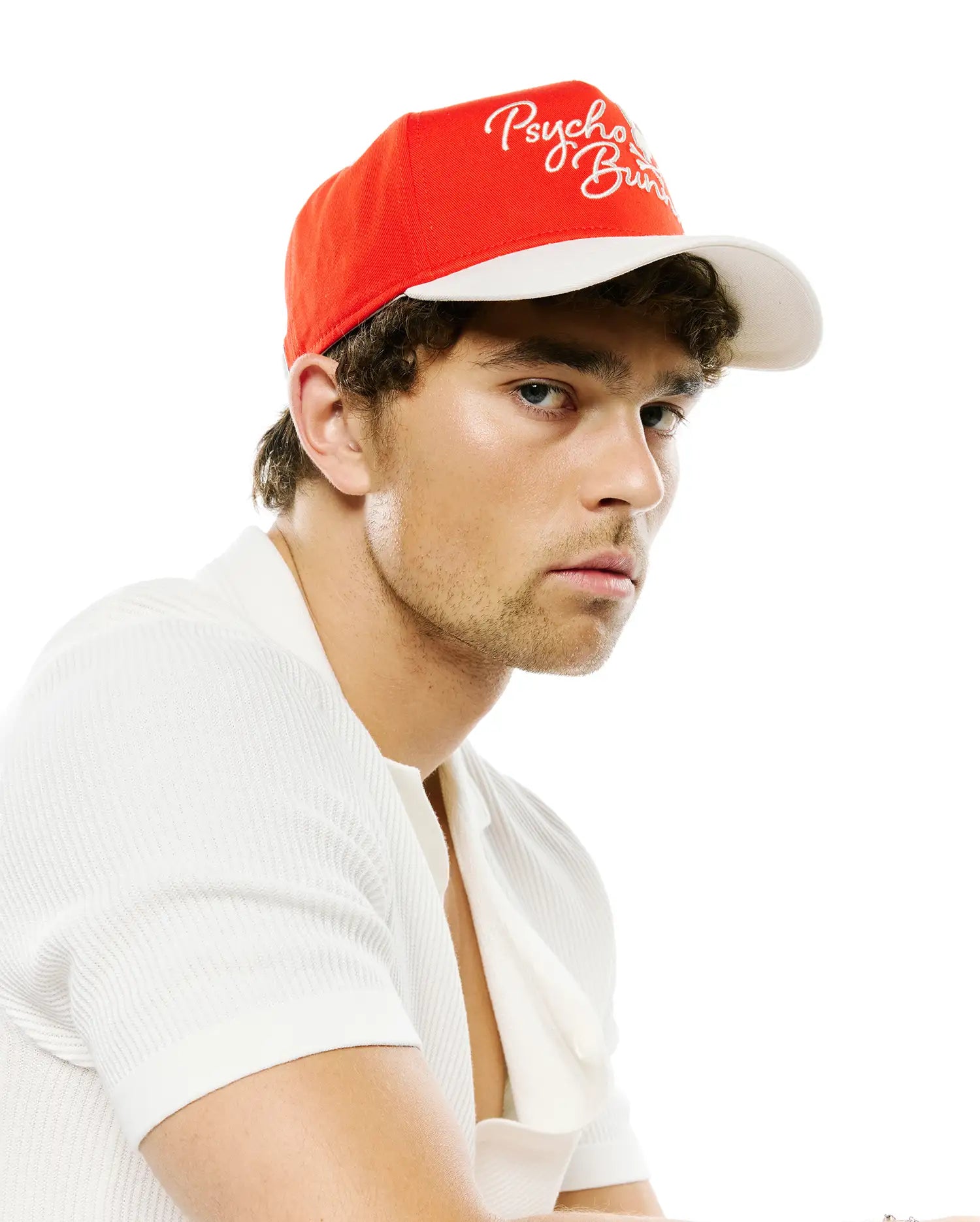 Psycho Bunny Accessories Sable A-Frame Trucker Cap cappellino rosso cotone
