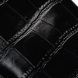 Kenneth Cole Reaction Shoes Odelle Embossed Croco Side Zip Point Toe Boot stivaletti neri effetto coccodrillo