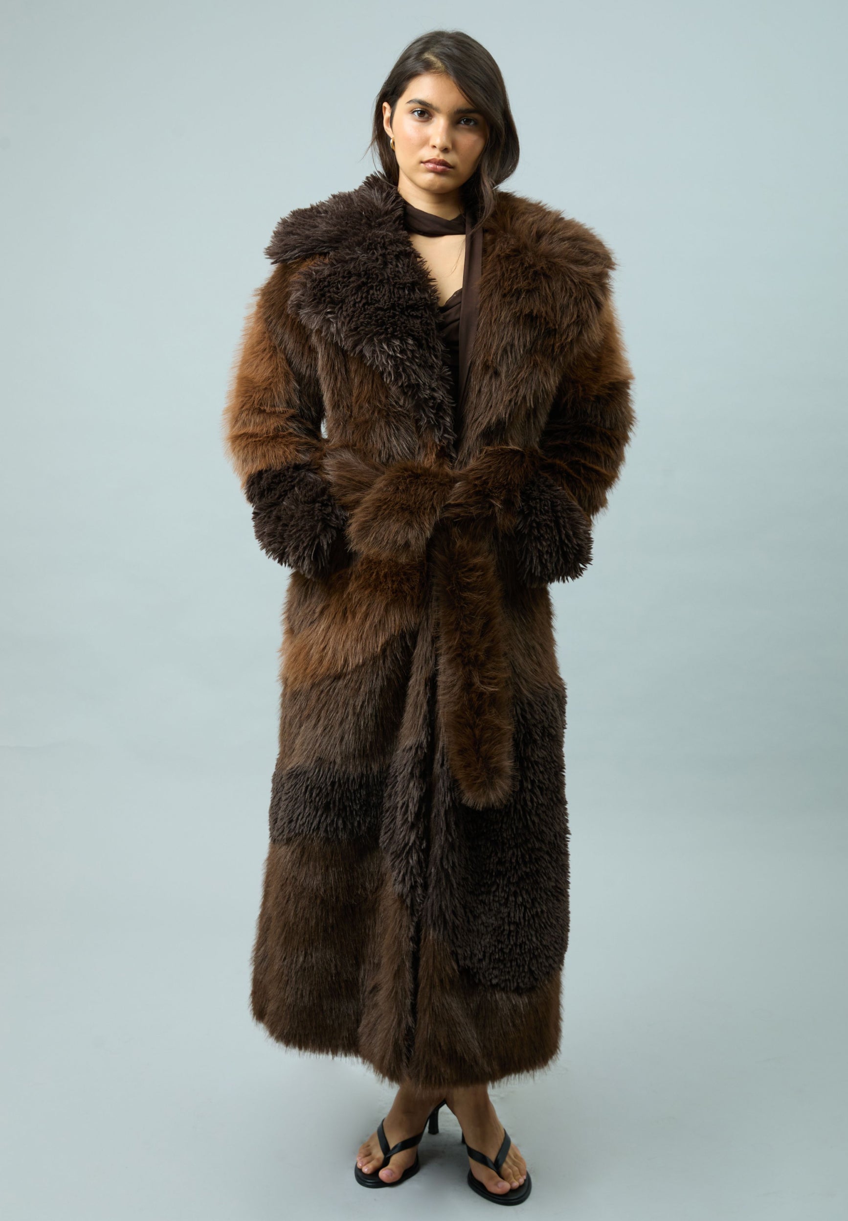 House Of Sunny Women's Jackets HUSTLE FUR PATCHWORK COAT cappotto taglie UK 6-18 pelliccia sintetica