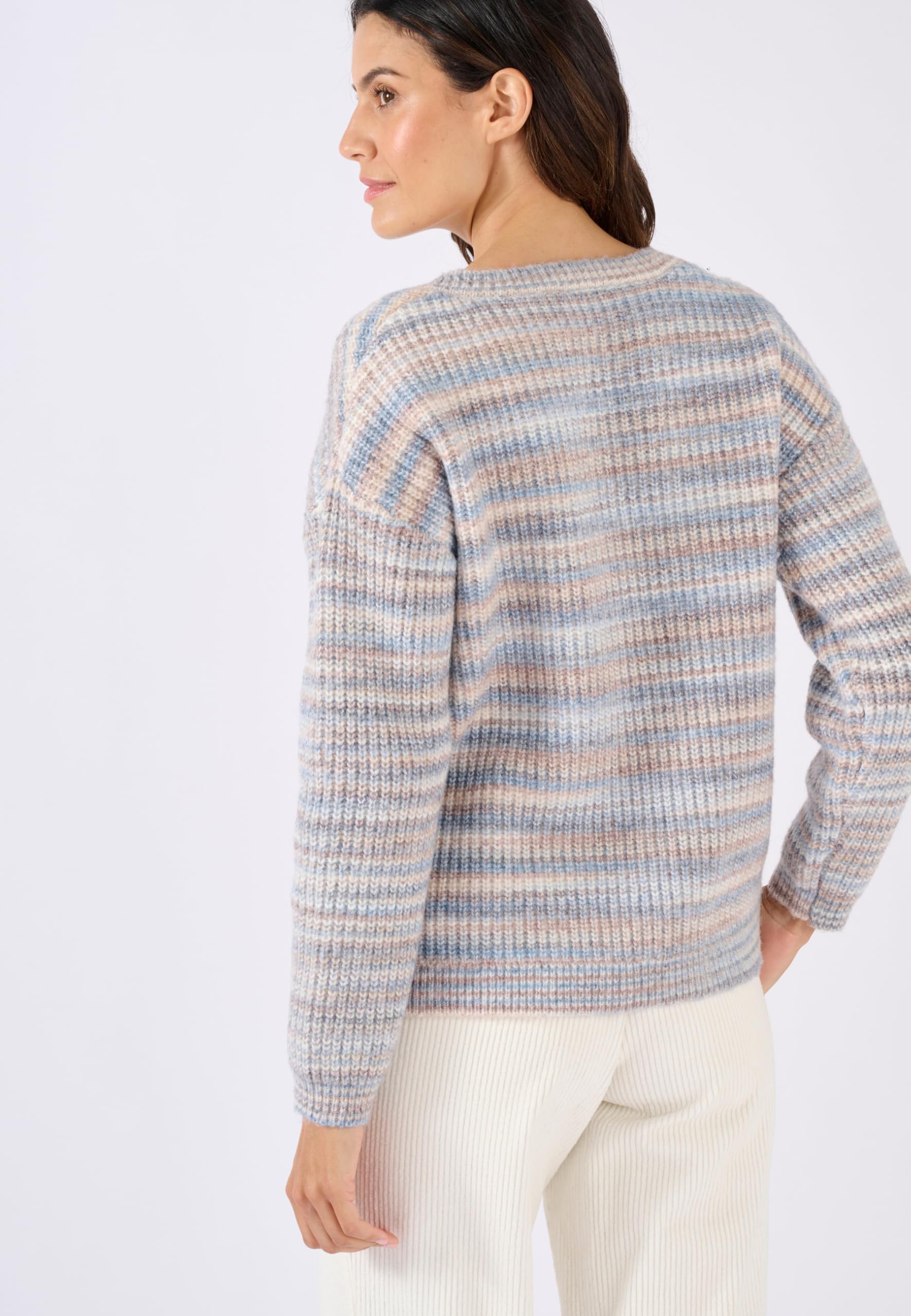 Damart Prêt-à-porter Maglione filo mulinato a righe 38-40