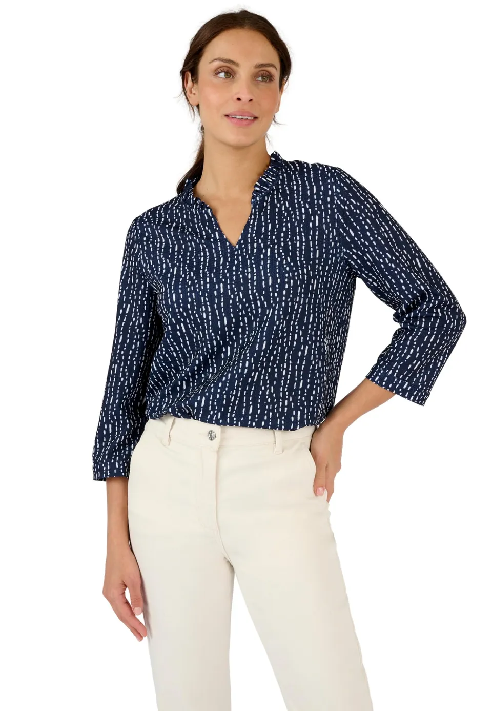 Damart Prêt-à-porter Top in maglia rilegata stampata donna 42-44