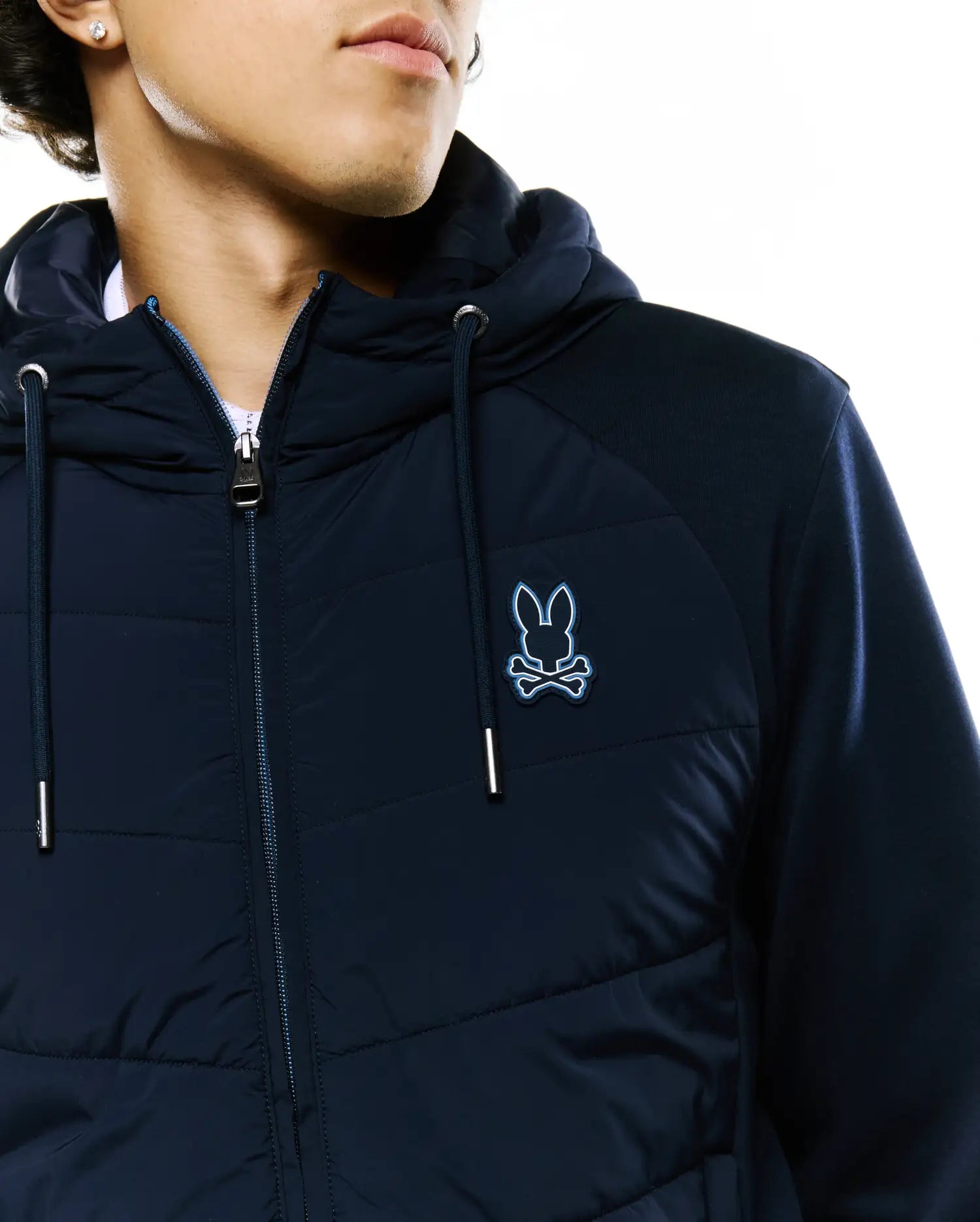 Psycho Bunny Jackets Gordley giacca blu con cappuccio regular