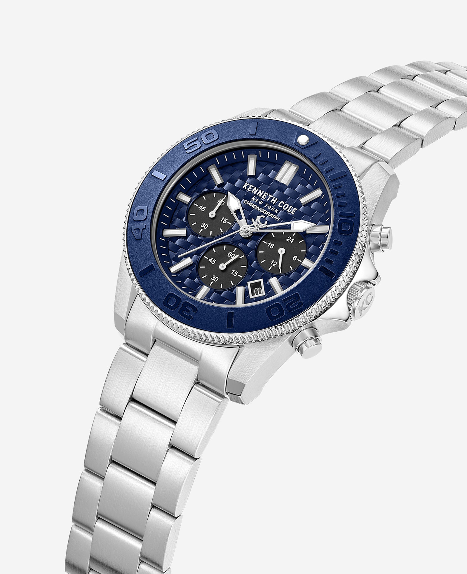 Kenneth Cole Reaction Chronograph Bracelet Watch orologio argento 5 ATM