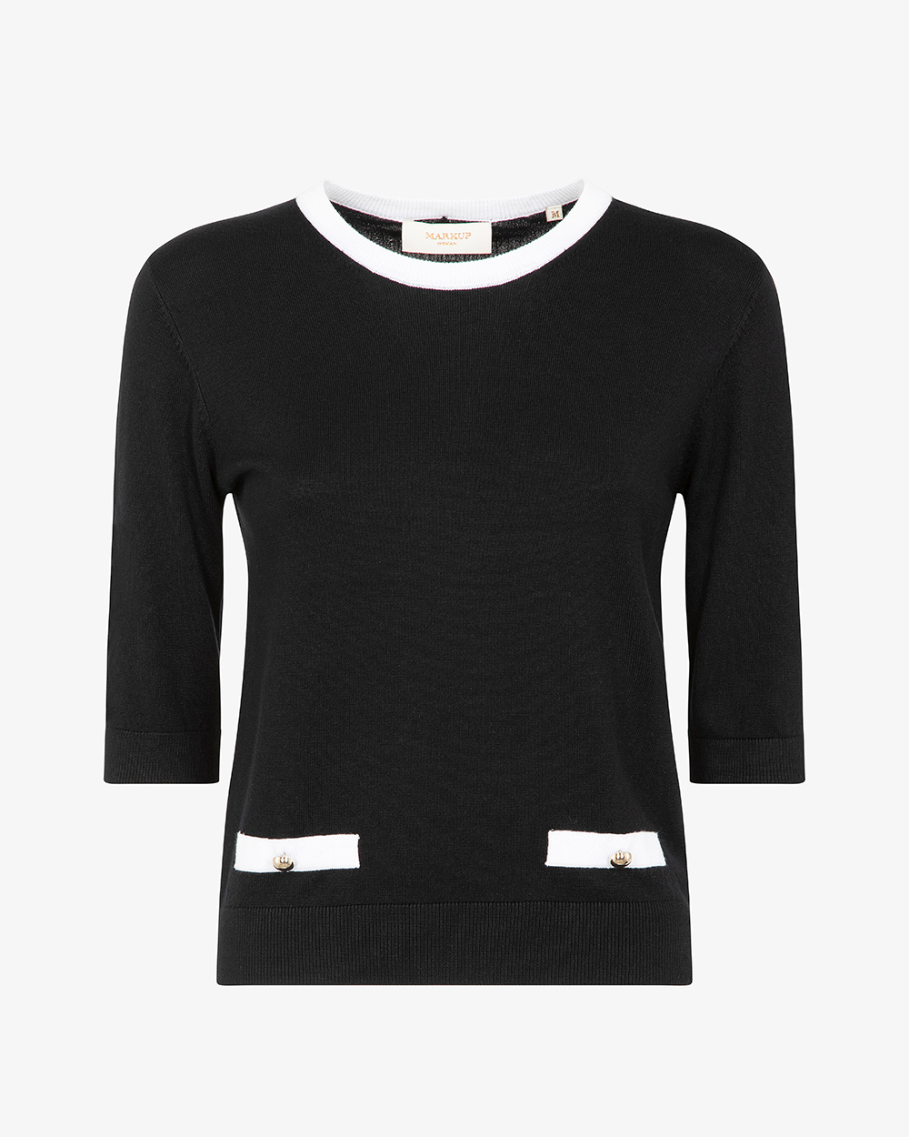 Markup Donna Maglieria Girocollo in viscosa con bottoni maglia