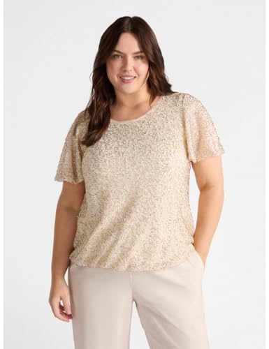 Fiorella Rubino Top e t-shirt t-shirt in jersey ricamato XL Plus