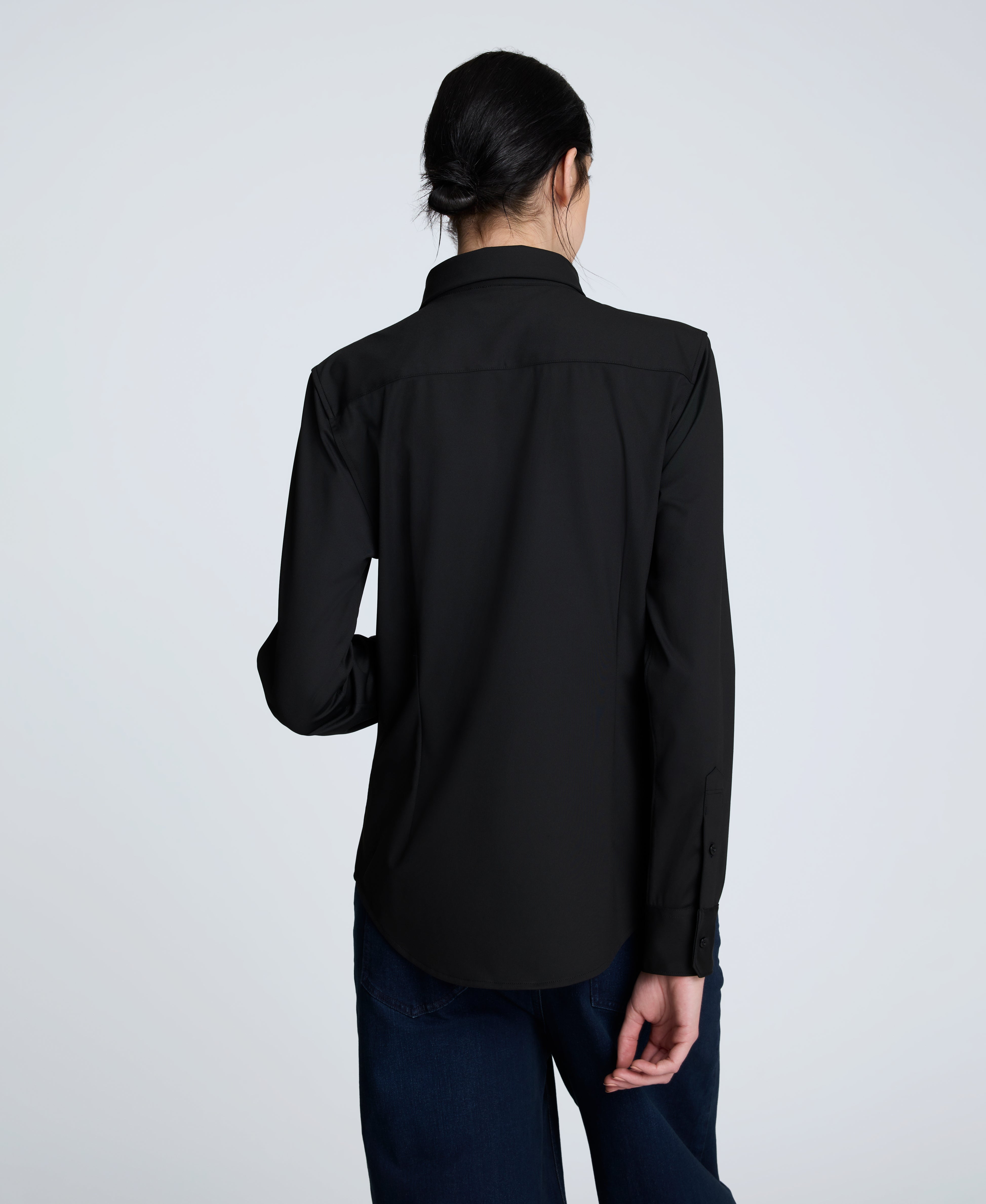 Kenneth Cole Reaction Clothing Knit Button Front Long Sleeve Shirt camicia nera XS in maglia elasticizzata