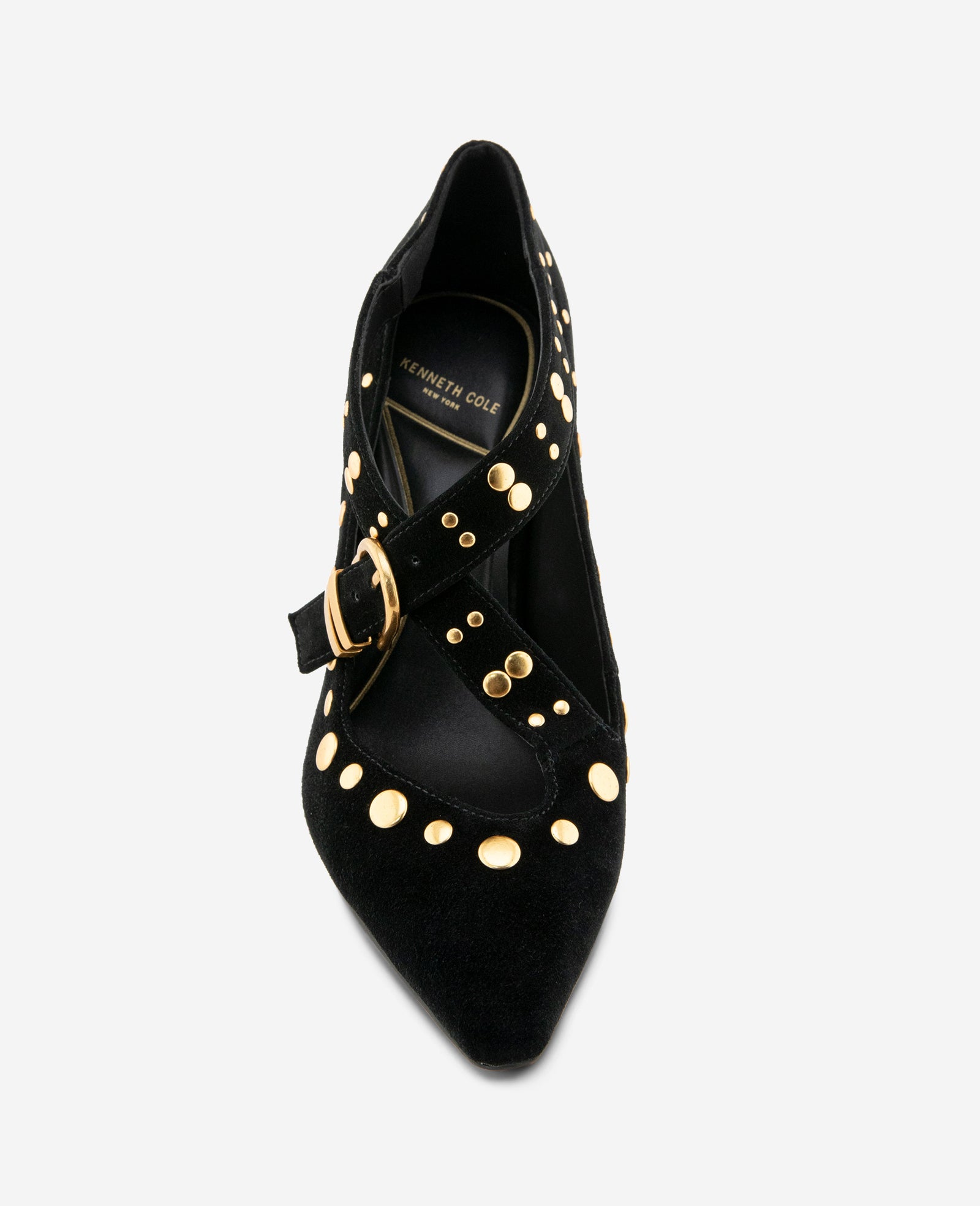 Kenneth Cole Reaction Shoes Qupid Suede X Band Studded Pump décolleté nero scamosciato