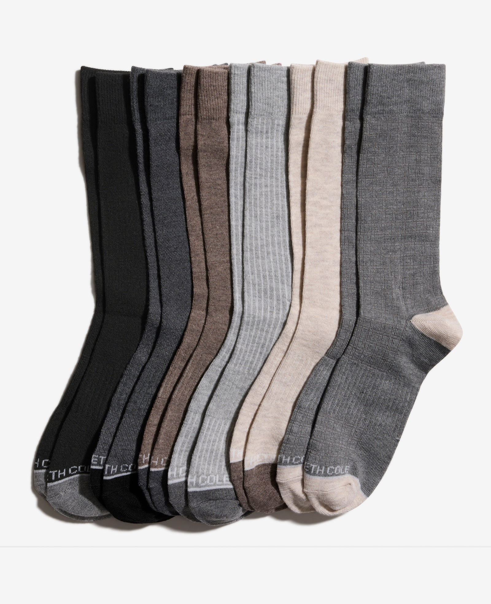 Kenneth Cole Reaction Clothing Waffle Texture Dress Crew Socks 6-Pack calze grigie 6 paia con supporto arco