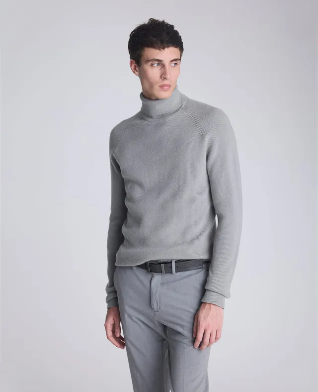 Kenneth Cole Reaction Clothing Foldover Turtleneck Sweater dolcevita grigio melange