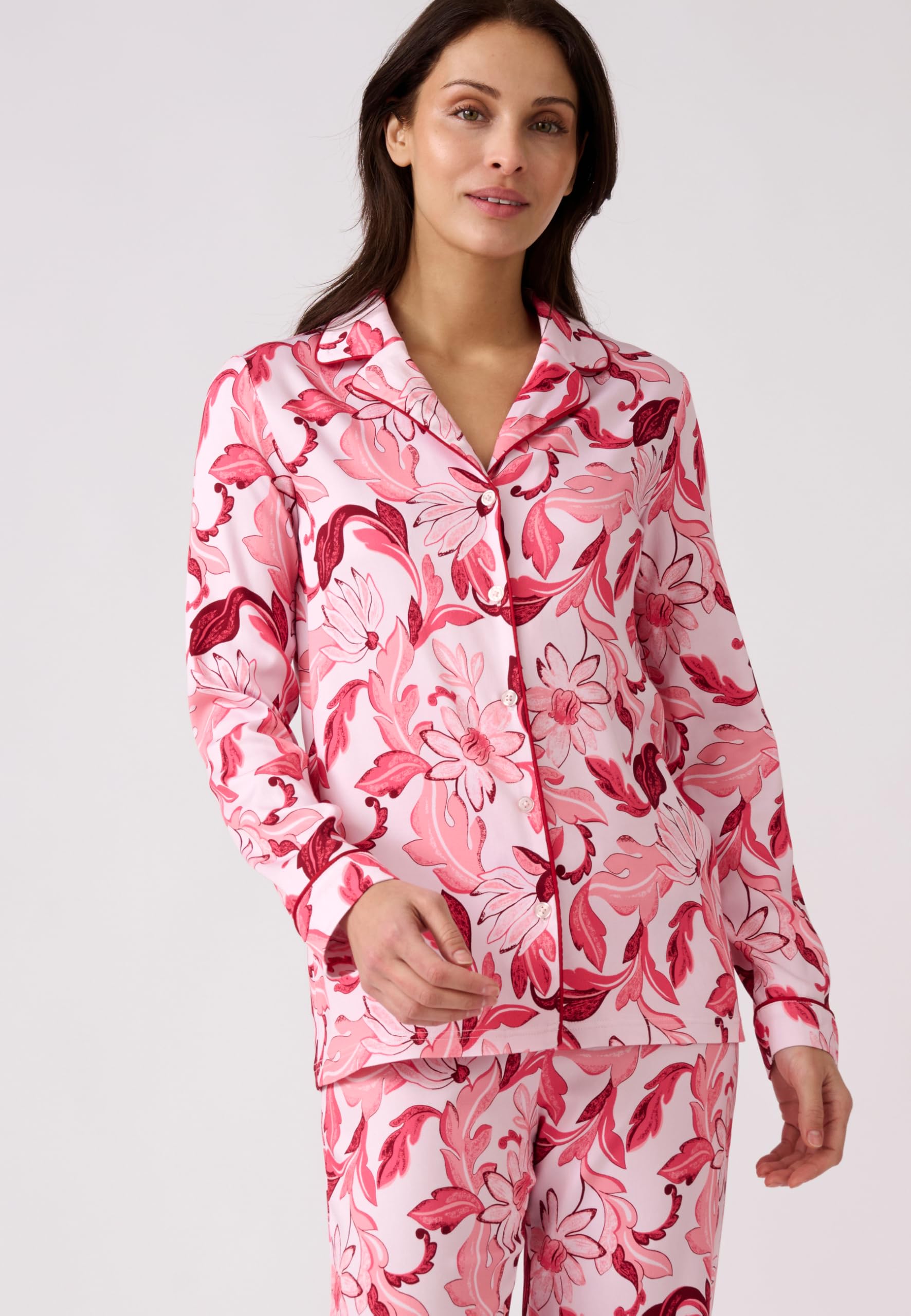 Damart Homewear Pigiama da donna XL blu fiorito in raso