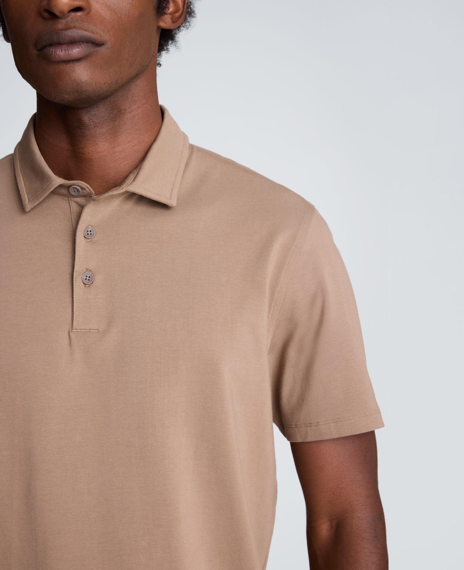 Kenneth Cole Reaction Clothing Performance Button Polo beige S cotone elasticizzato