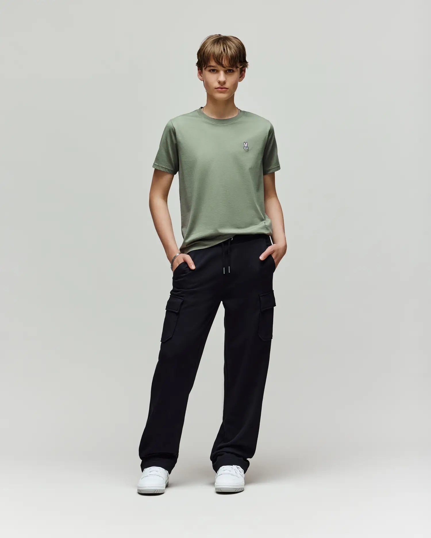 Psycho Bunny Kids Bottoms Nash Cargo Sweatpant KB0800004 Pantaloni cargo neri