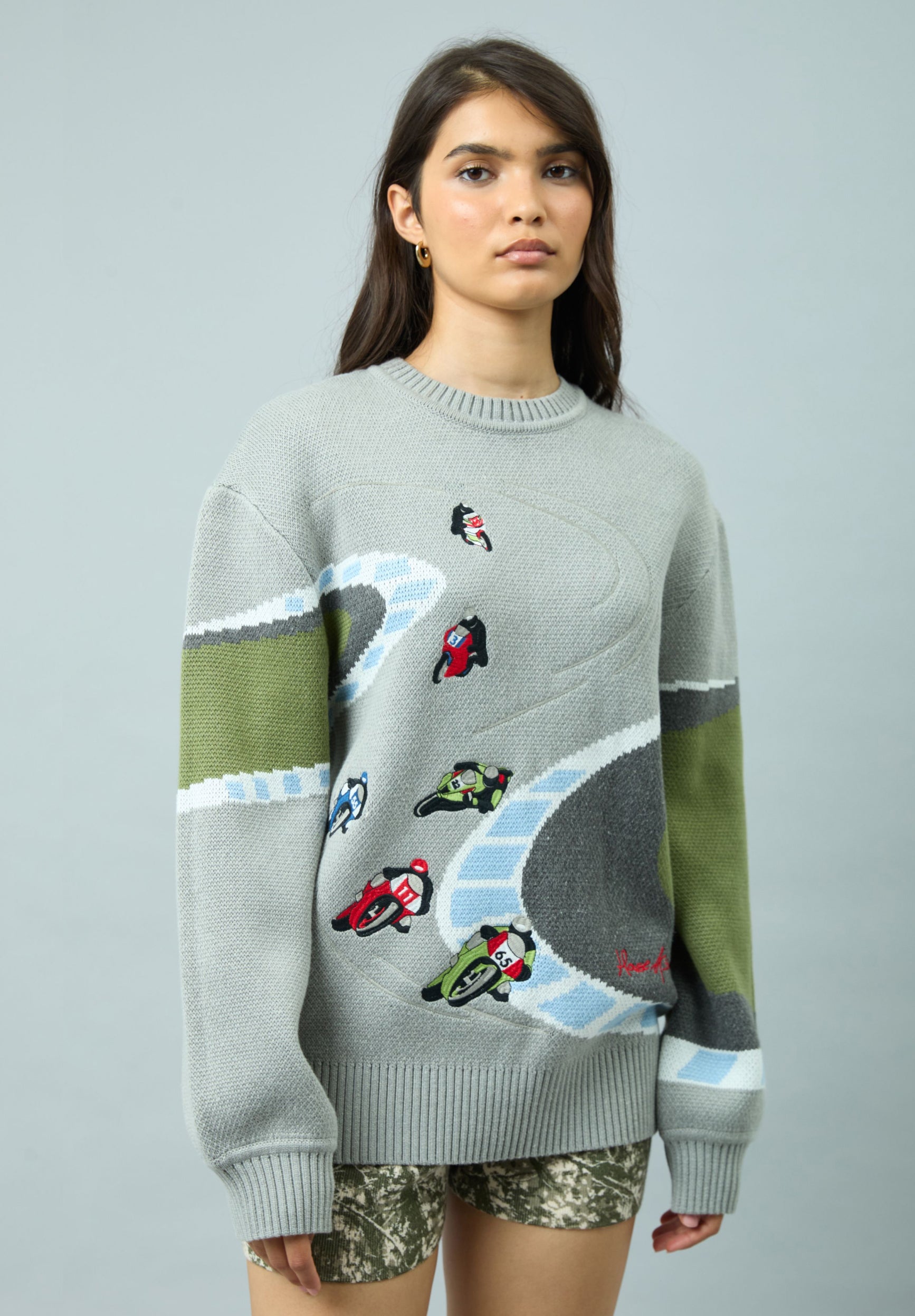 House Of Sunny Women's Knitwear SUPERBIKES KNIT maglione taglie UK S-XL jacquard