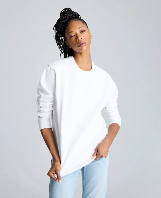 Kenneth Cole Reaction Clothing Kenneth Cole Embroidered Logo Sweatshirt felpa bianca S cotone
