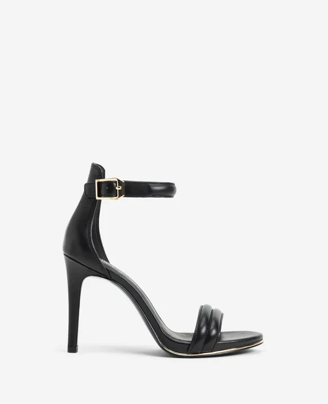 Kenneth Cole Reaction Shoes Brooke Ankle Strap Heeled Sandal sandalo nero in pelle con tacco stiletto