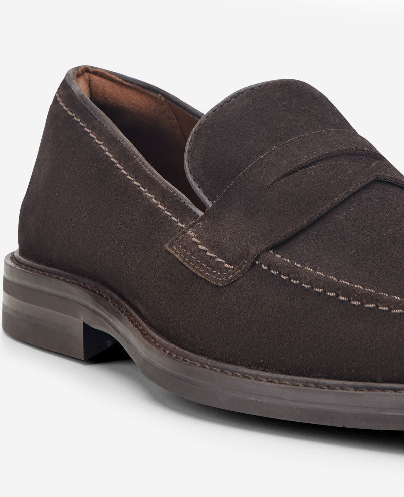 Kenneth Cole Reaction Shoes Ofrey Penny Loafer mocassino Mocha Brown Suede in pelle