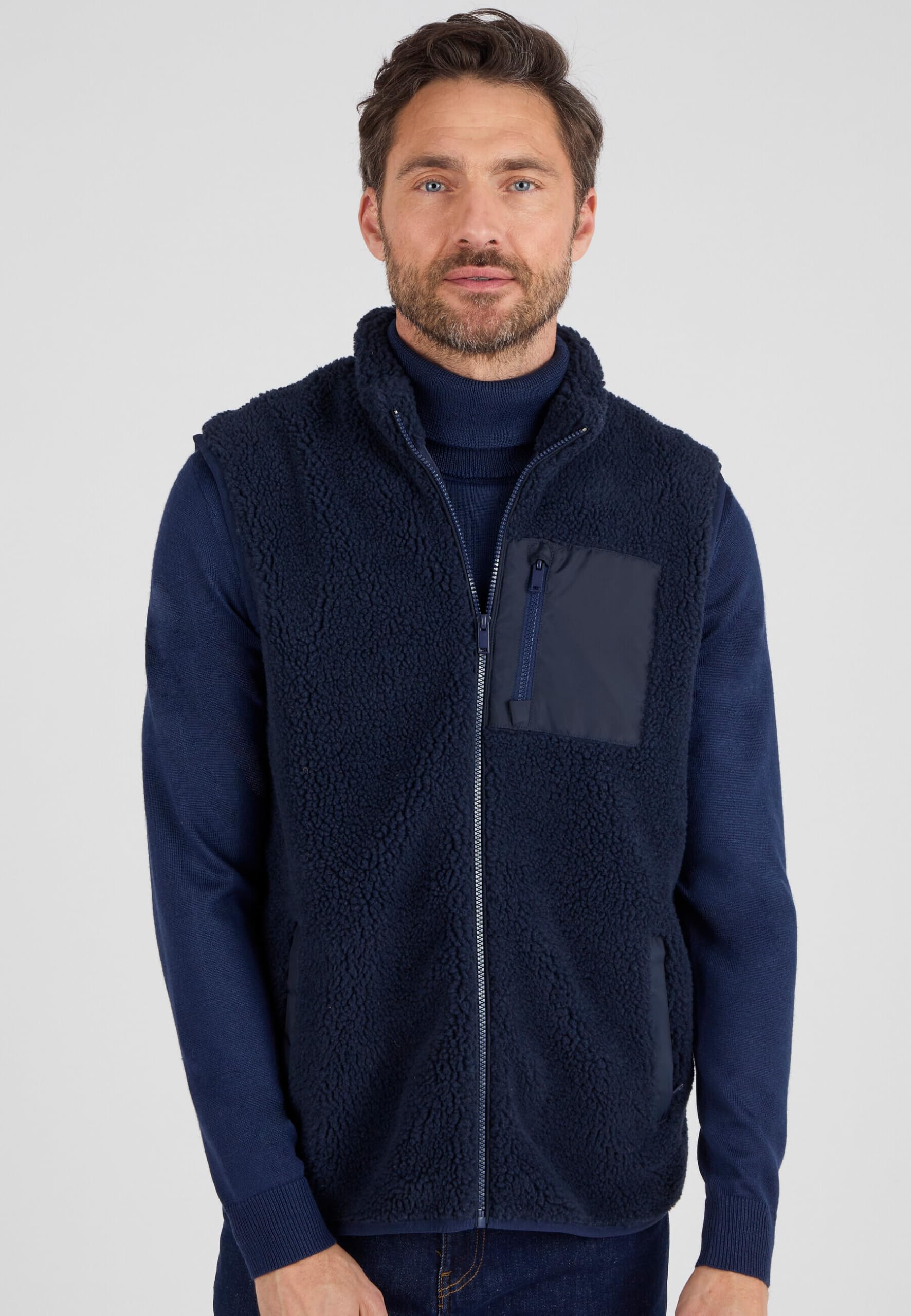 Damart Prêt-à-porter Giacca senza maniche in rete pecora uomo blu S