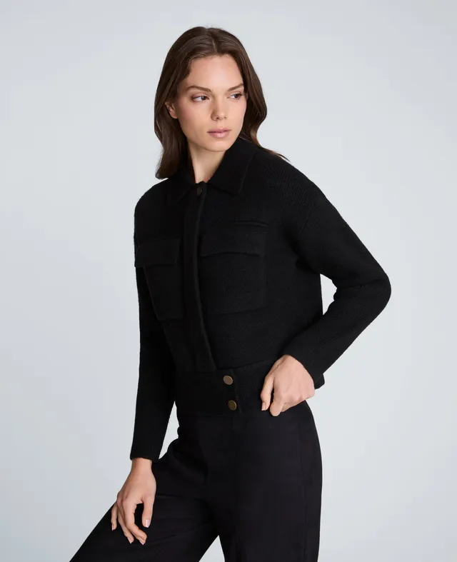 Kenneth Cole Reaction Clothing Long Sleeve Utility Collar giacca nera