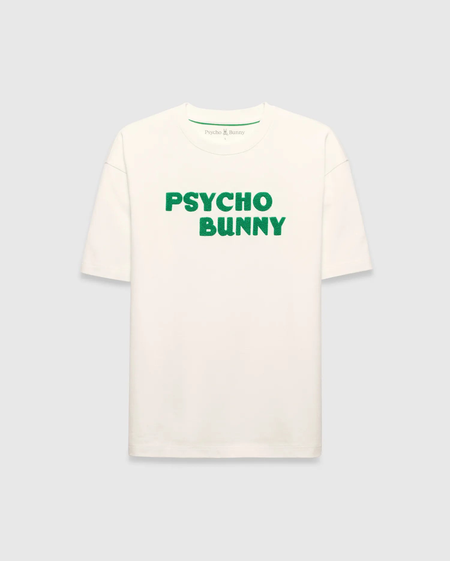 Psycho Bunny Men's Tees Craig Wordmark Tee maglietta bianca in cotone Pima