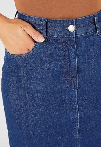Damart Prêt-à-porter Gonna dritta in jeans donna blu denim scuro 52
